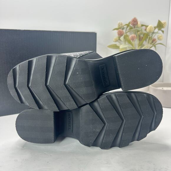 Sorel Joanie Heel Slide Leather Sandals Black NL5085-010 Women's 10 NWB - Picture 8 of 9